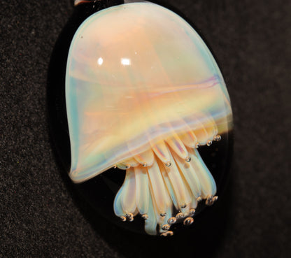 Underwater Jellyfish Pendant | Glass Necklace | Handblown Ocean Art Jewelry | Deep Sea