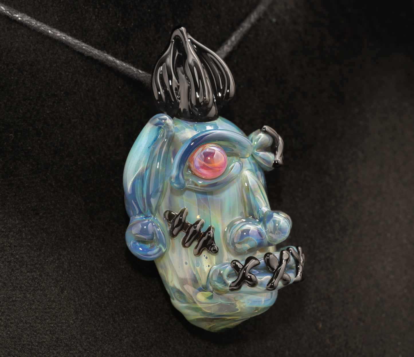 Shrunken Head Glass Pendant | Handcrafted Mysterious Relic Macabre Jewelry | Unique Curio Cabinet Inspired Art Piece | Dark Art Fans