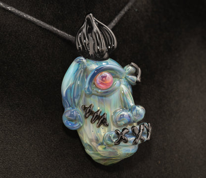 Shrunken Head Glass Pendant | Handcrafted Mysterious Relic Macabre Jewelry | Unique Curio Cabinet Inspired Art Piece | Dark Art Fans
