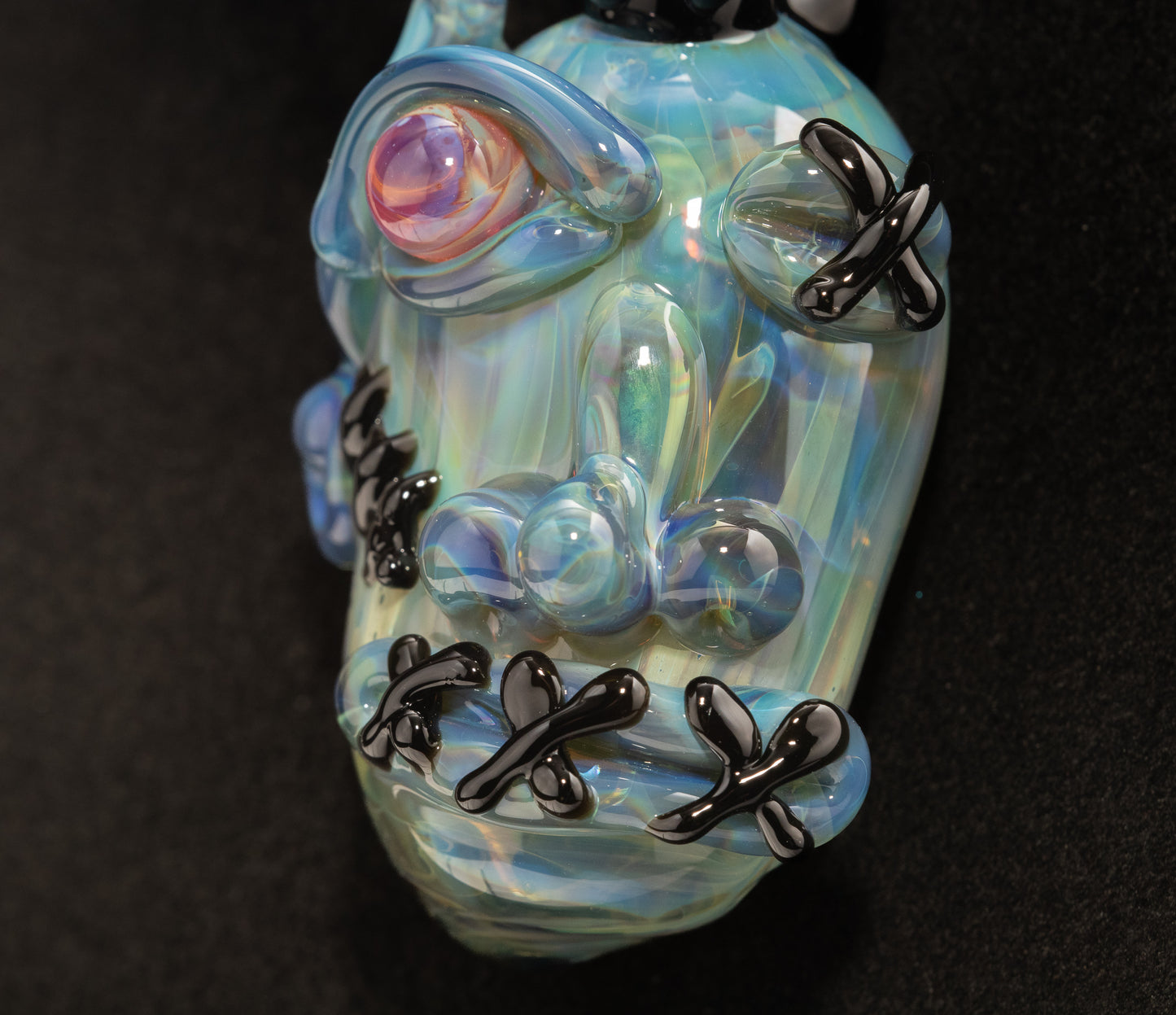 Shrunken Head Glass Pendant | Handcrafted Mysterious Relic Macabre Jewelry | Unique Curio Cabinet Inspired Art Piece | Dark Art Fans