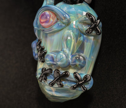 Shrunken Head Glass Pendant | Handcrafted Mysterious Relic Macabre Jewelry | Unique Curio Cabinet Inspired Art Piece | Dark Art Fans