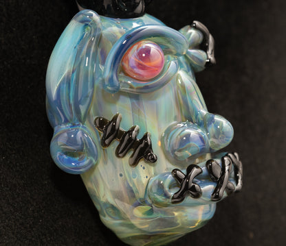 Shrunken Head Glass Pendant | Handcrafted Mysterious Relic Macabre Jewelry | Unique Curio Cabinet Inspired Art Piece | Dark Art Fans