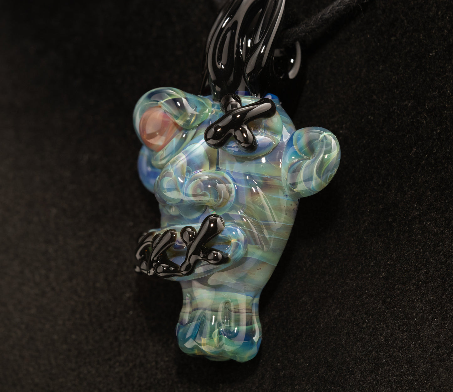 Shrunken Head Glass Pendant | Hand Sculpted Mysterious Relic | Macabre Artistic Jewelry | Perfect for Eerie Explorer Curio Cabinets