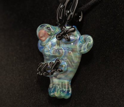 Shrunken Head Glass Pendant | Hand Sculpted Mysterious Relic | Macabre Artistic Jewelry | Perfect for Eerie Explorer Curio Cabinets