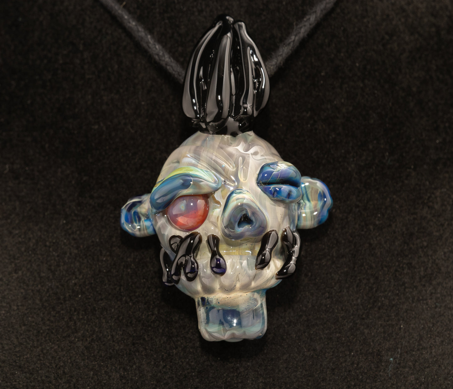 Hand Sculpted Shrunken Head Pendant | Unique Mysterious Relic Glass Art | Macabre Style Jewelry | Inspired by Ancient Rituals and Curios
