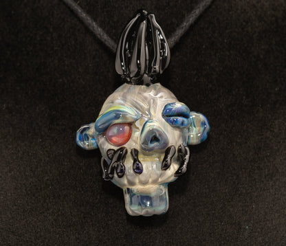 Hand Sculpted Shrunken Head Pendant | Unique Mysterious Relic Glass Art | Macabre Style Jewelry | Inspired by Ancient Rituals and Curios