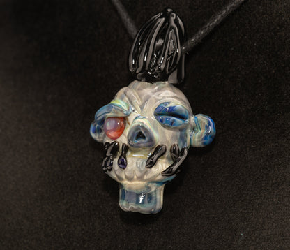 Hand Sculpted Shrunken Head Pendant | Unique Mysterious Relic Glass Art | Macabre Style Jewelry | Inspired by Ancient Rituals and Curios