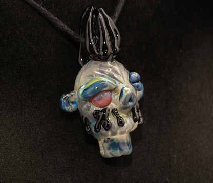 Hand Sculpted Shrunken Head Pendant | Unique Mysterious Relic Glass Art | Macabre Style Jewelry | Inspired by Ancient Rituals and Curios
