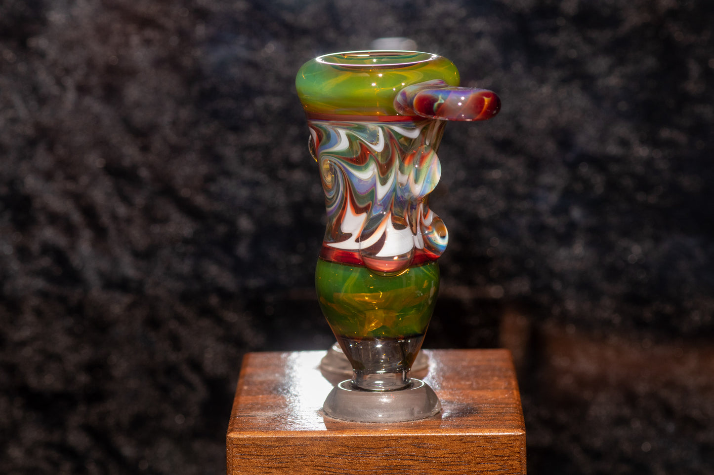 14mm Wigwag Bowl Piece | Flame-Twisted Color Lines | Handmade Borosilicate Glass Slide