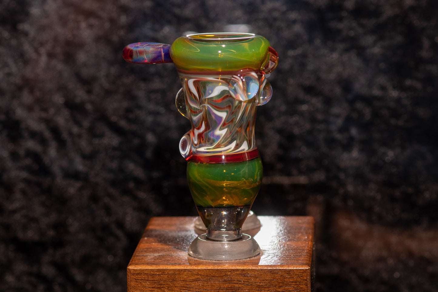 14mm Wigwag Bowl Piece | Flame-Twisted Color Lines | Handmade Borosilicate Glass Slide