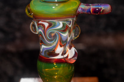14mm Wigwag Bowl Piece | Flame-Twisted Color Lines | Handmade Borosilicate Glass Slide