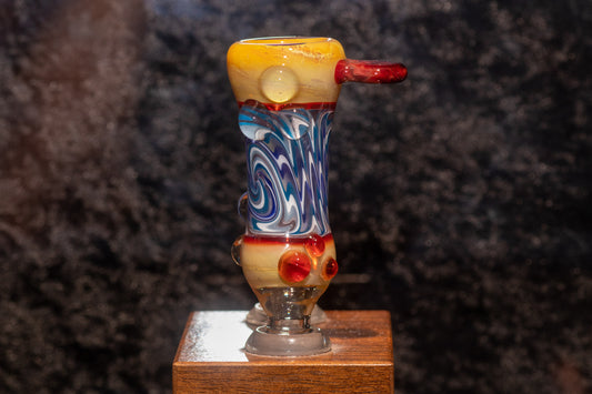 14mm Wigwag Glass Slide | Twisted Color Flow | Handblown Borosilicate Bowl Piece | Artisan Glasswork