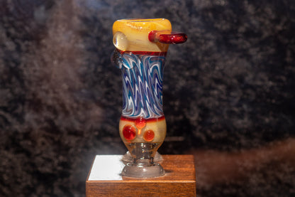 14mm Wigwag Glass Slide | Twisted Color Flow | Handblown Borosilicate Bowl Piece | Artisan Glasswork