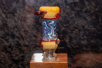 14mm Wigwag Glass Slide | Twisted Color Flow | Handblown Borosilicate Bowl Piece | Artisan Glasswork