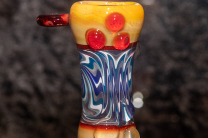 14mm Wigwag Glass Slide | Twisted Color Flow | Handblown Borosilicate Bowl Piece | Artisan Glasswork