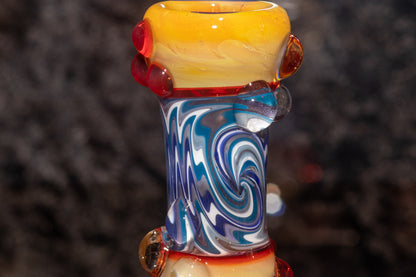 14mm Wigwag Glass Slide | Twisted Color Flow | Handblown Borosilicate Bowl Piece | Artisan Glasswork