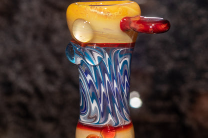 14mm Wigwag Glass Slide | Twisted Color Flow | Handblown Borosilicate Bowl Piece | Artisan Glasswork