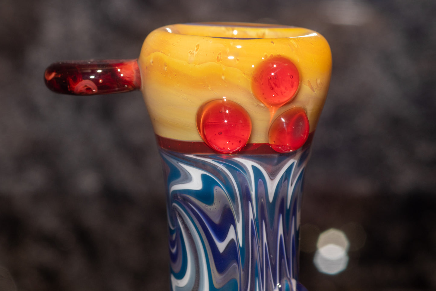 14mm Wigwag Glass Slide | Twisted Color Flow | Handblown Borosilicate Bowl Piece | Artisan Glasswork