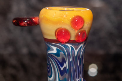 14mm Wigwag Glass Slide | Twisted Color Flow | Handblown Borosilicate Bowl Piece | Artisan Glasswork