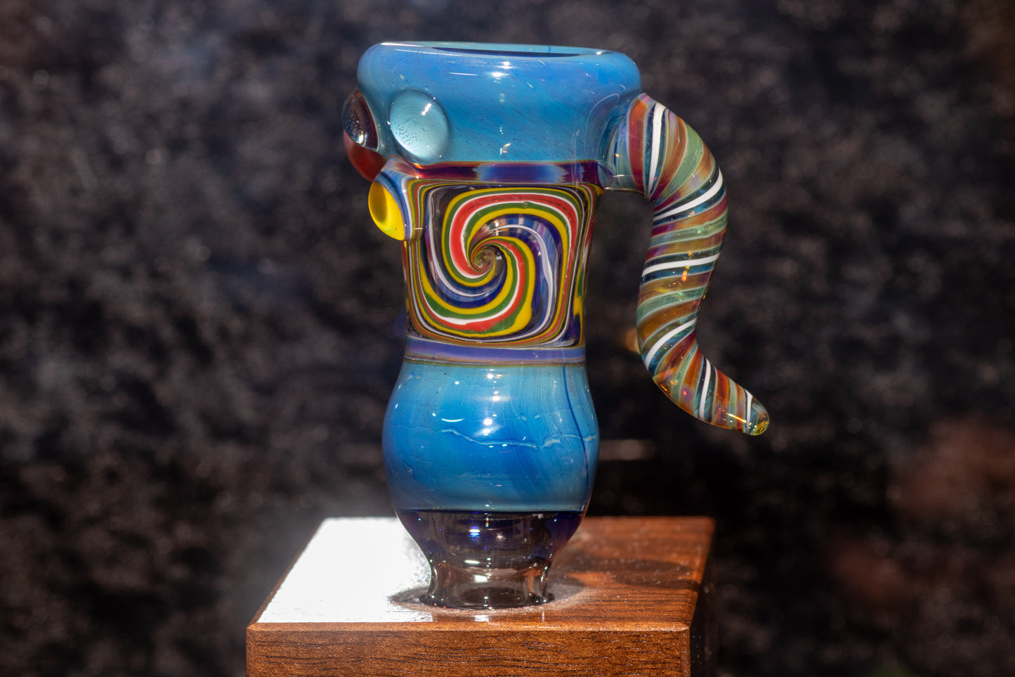 14mm Wigwag Glass Slide | Handblown Colored Glass | Functional Heady Bowl Piece | Artistic Glass Slide