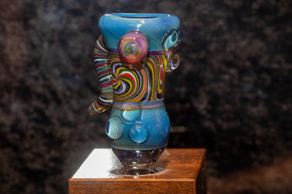 14mm Wigwag Glass Slide | Handblown Colored Glass | Functional Heady Bowl Piece | Artistic Glass Slide