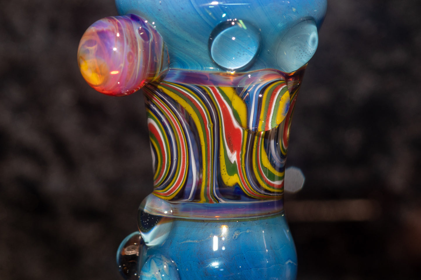 14mm Wigwag Glass Slide | Handblown Colored Glass | Functional Heady Bowl Piece | Artistic Glass Slide