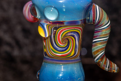 14mm Wigwag Glass Slide | Handblown Colored Glass | Functional Heady Bowl Piece | Artistic Glass Slide