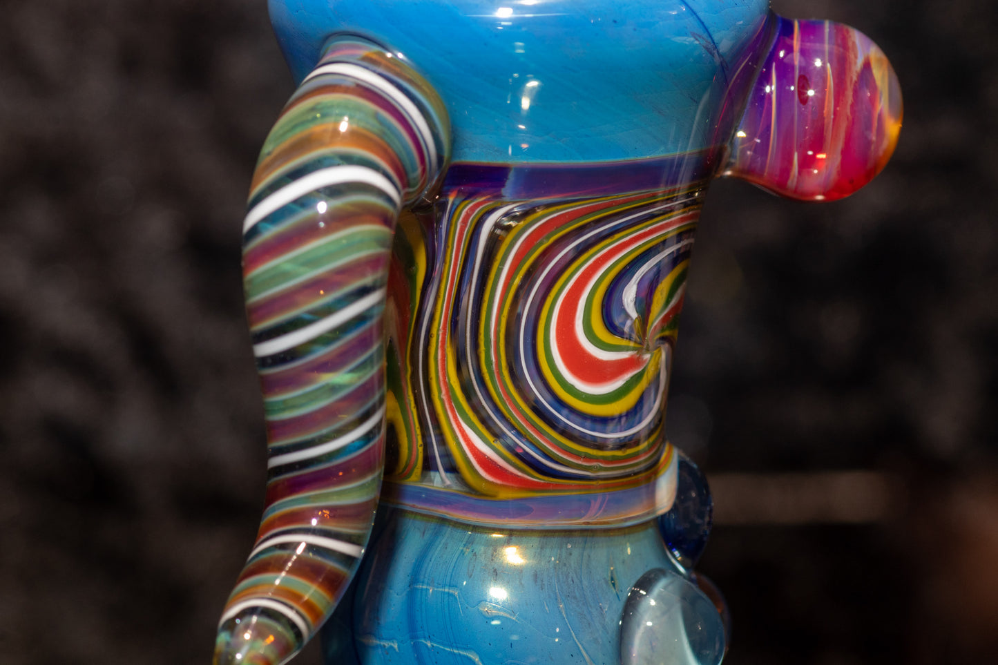 14mm Wigwag Glass Slide | Handblown Colored Glass | Functional Heady Bowl Piece | Artistic Glass Slide