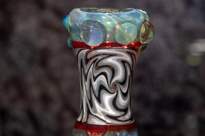 14mm Wigwag Glass Slide | Handblown Colored Glass | Functional Heady Bowl Piece | Artistic Glass Slide