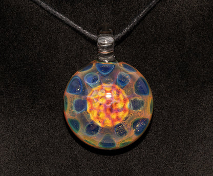 Silver Infused Glass Pendant | Heady Honeycomb Necklace | Borosilicate Color Shift Jewelry | Galaxy-Inspired Design