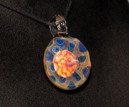 Silver Infused Glass Pendant | Heady Honeycomb Necklace | Borosilicate Color Shift Jewelry | Galaxy-Inspired Design