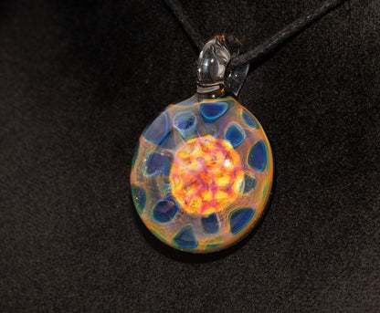 Silver Infused Glass Pendant | Heady Honeycomb Necklace | Borosilicate Color Shift Jewelry | Galaxy-Inspired Design