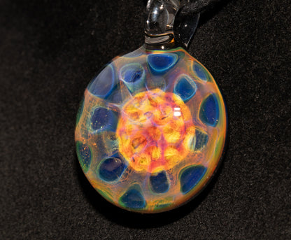 Silver Infused Glass Pendant | Heady Honeycomb Necklace | Borosilicate Color Shift Jewelry | Galaxy-Inspired Design