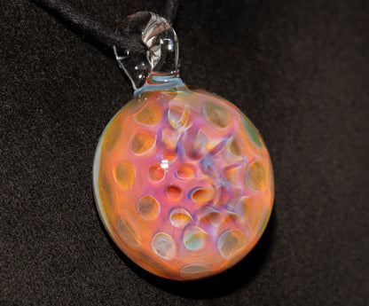 Cosmic Honeycomb Glass Pendant | Silver Vapor Necklace | Borosilicate Art Jewelry | Iridescent Space Talisman Gift
