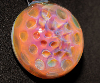 Cosmic Honeycomb Glass Pendant | Silver Vapor Necklace | Borosilicate Art Jewelry | Iridescent Space Talisman Gift