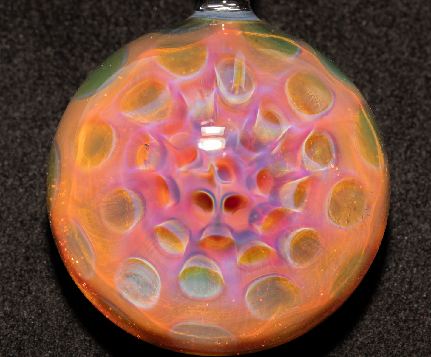 Cosmic Honeycomb Glass Pendant | Silver Vapor Necklace | Borosilicate Art Jewelry | Iridescent Space Talisman Gift