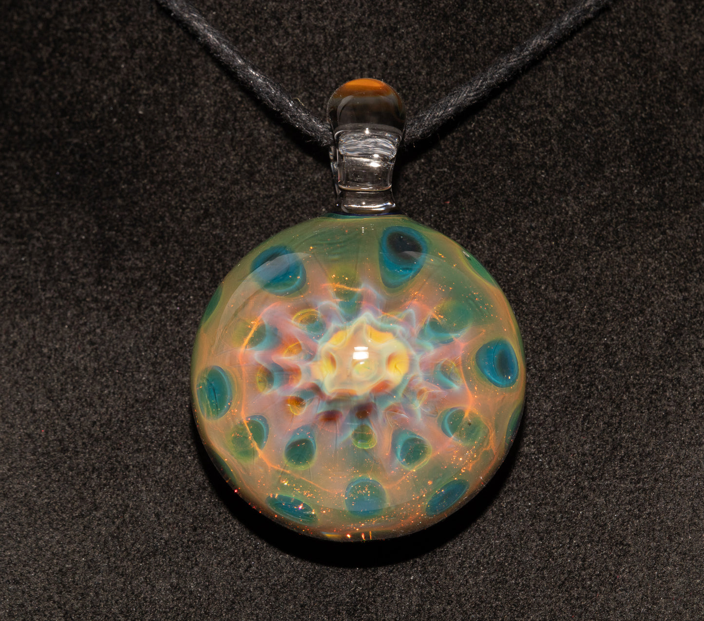 Ethereal Fumed Pendant | Honeycomb Glass Necklace | Heady Borosilicate Jewelry | Galactic Depth Art Creation