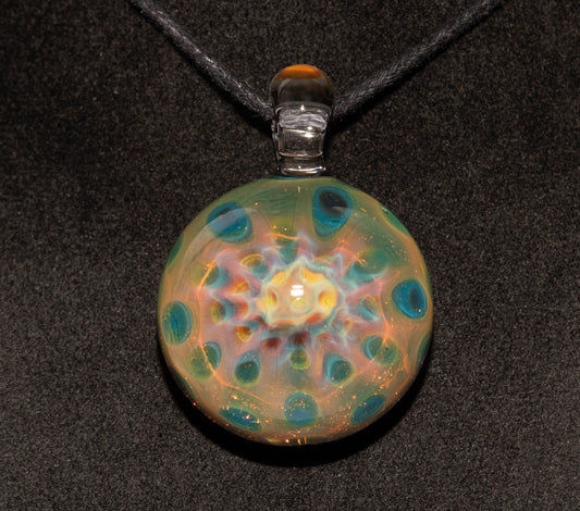 Ethereal Fumed Pendant | Honeycomb Glass Necklace | Heady Borosilicate Jewelry | Galactic Depth Art Creation