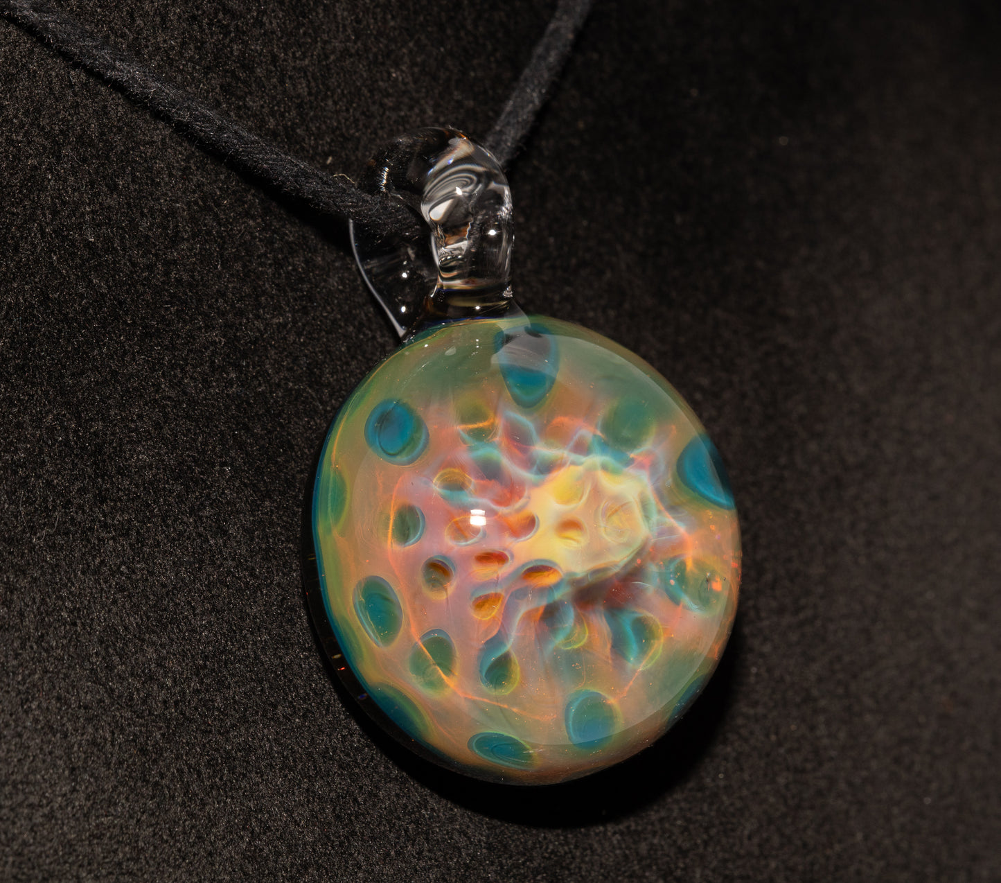 Ethereal Fumed Pendant | Honeycomb Glass Necklace | Heady Borosilicate Jewelry | Galactic Depth Art Creation
