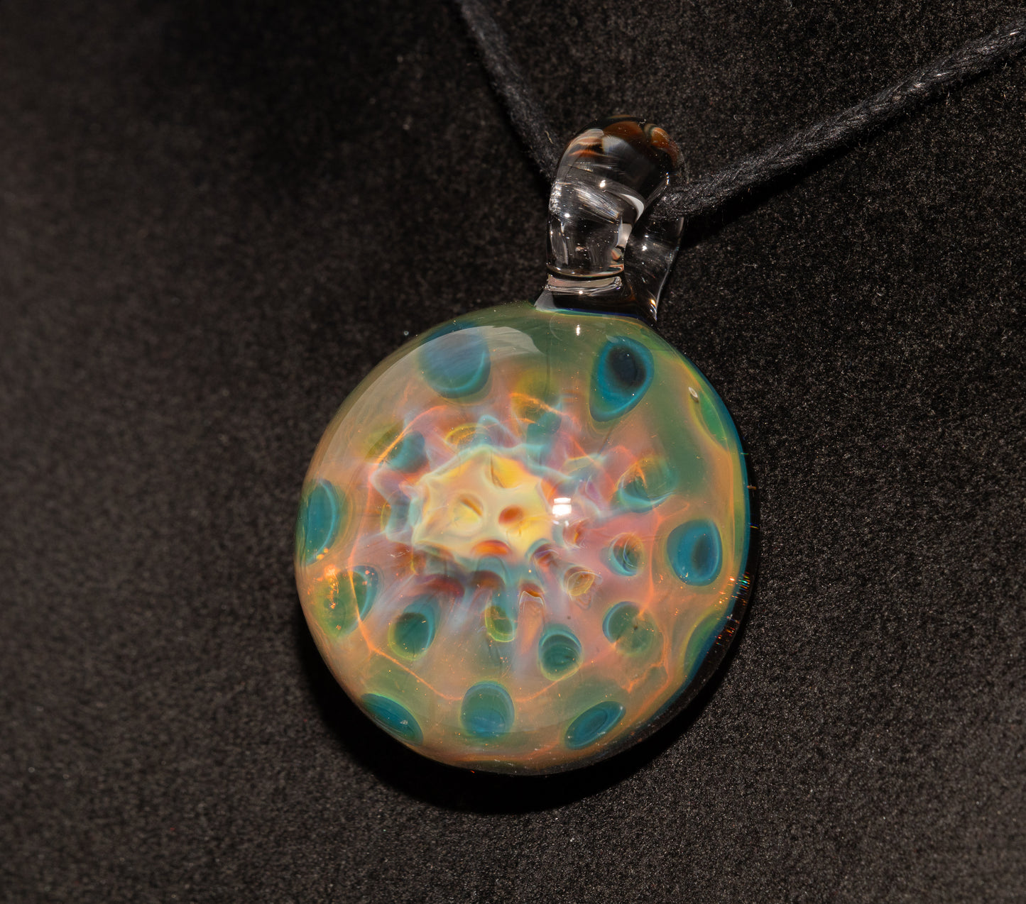 Ethereal Fumed Pendant | Honeycomb Glass Necklace | Heady Borosilicate Jewelry | Galactic Depth Art Creation