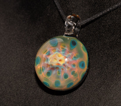Ethereal Fumed Pendant | Honeycomb Glass Necklace | Heady Borosilicate Jewelry | Galactic Depth Art Creation