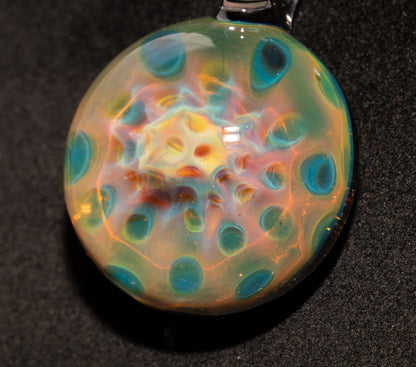 Ethereal Fumed Pendant | Honeycomb Glass Necklace | Heady Borosilicate Jewelry | Galactic Depth Art Creation