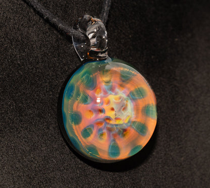 Silver Fume Honeycomb Necklace | Handblown Borosilicate Pendant | Space Glow Jewelry | Celestial Artisan Creation