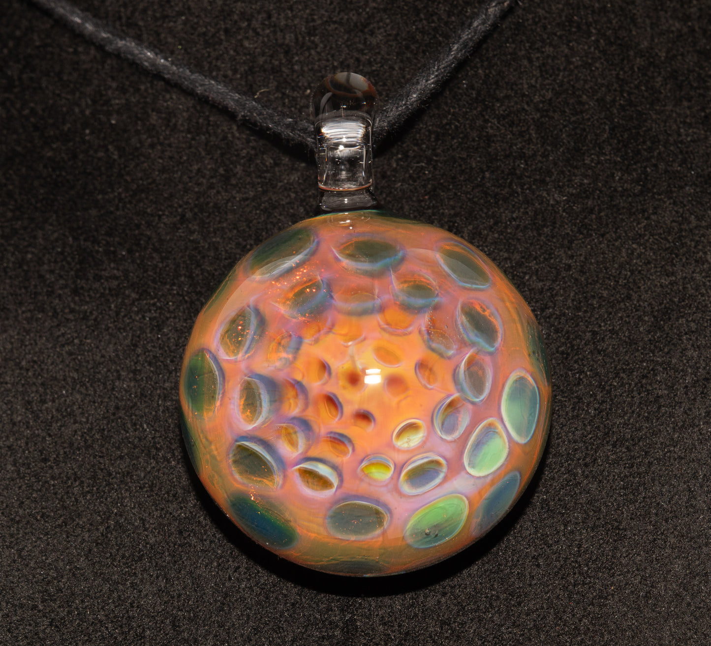 Silver Fumed Honeycomb Pendant | Heady Glass Necklace | Borosilicate Galaxy Jewelry | Space Talisman Ethereal Art Pendant
