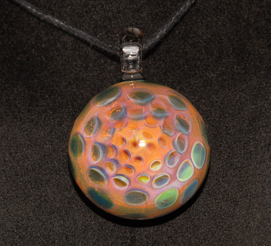 Silver Fumed Honeycomb Pendant | Heady Glass Necklace | Borosilicate Galaxy Jewelry | Space Talisman Ethereal Art Pendant
