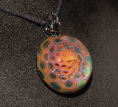 Silver Fumed Honeycomb Pendant | Heady Glass Necklace | Borosilicate Galaxy Jewelry | Space Talisman Ethereal Art Pendant