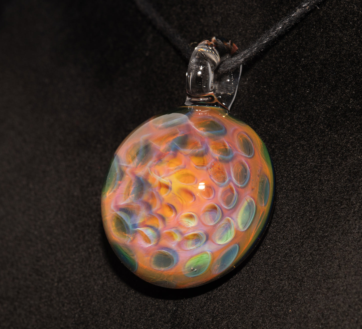 Silver Fumed Honeycomb Pendant | Heady Glass Necklace | Borosilicate Galaxy Jewelry | Space Talisman Ethereal Art Pendant