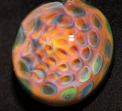 Silver Fumed Honeycomb Pendant | Heady Glass Necklace | Borosilicate Galaxy Jewelry | Space Talisman Ethereal Art Pendant