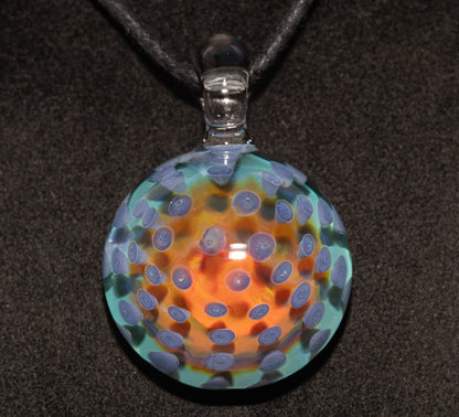 Silver Fumed Honeycomb Pendant | Heady Glass Necklace | Borosilicate Galaxy Jewelry | Space Talisman Ethereal Art Pendant