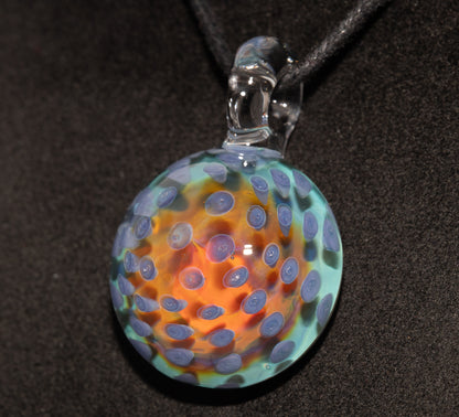 Silver Fumed Honeycomb Pendant | Heady Glass Necklace | Borosilicate Galaxy Jewelry | Space Talisman Ethereal Art Pendant